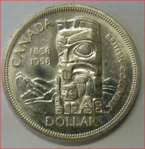 Canada 1 dollar 1958 masker